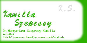 kamilla szepessy business card
